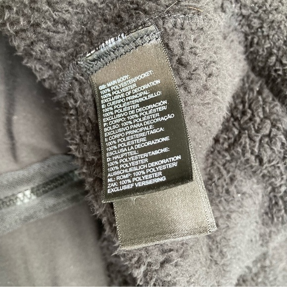 North Face Campshire Jacket Black Fuzzy Warm Fleece Zip Up Size Medium Hiking - Picture 7 of 7